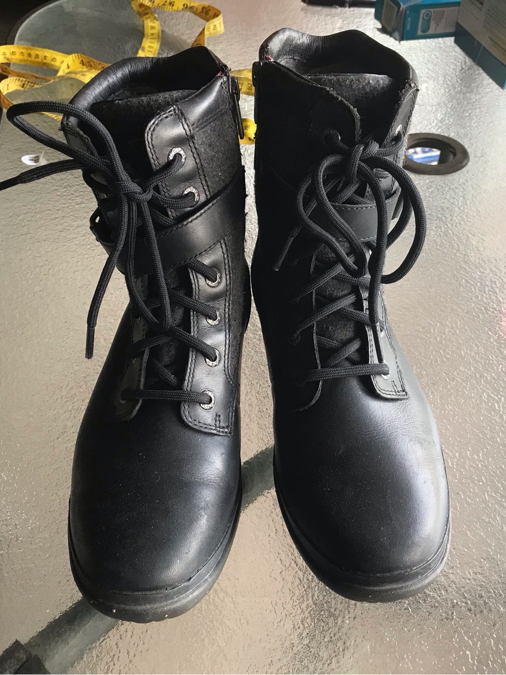 Ugg Kesey Waterproof Boot Black Wool Size 7.5